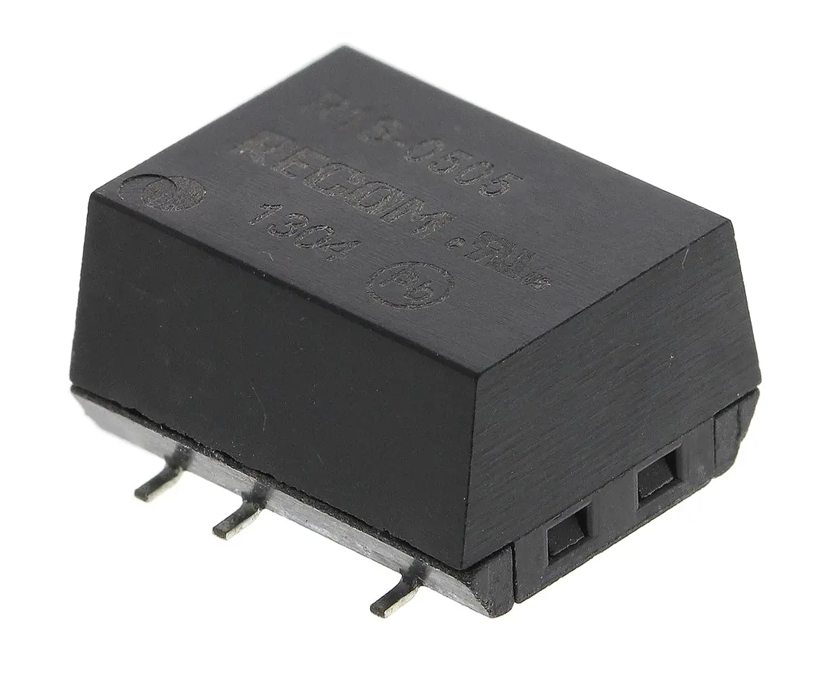 Produktfoto 1 von Recom R1S DC/DC Konverter, 5V dc OUT 200 mA Oberfläche 5.5V dc 1 kV dc 1 W -40 °C 100 °C