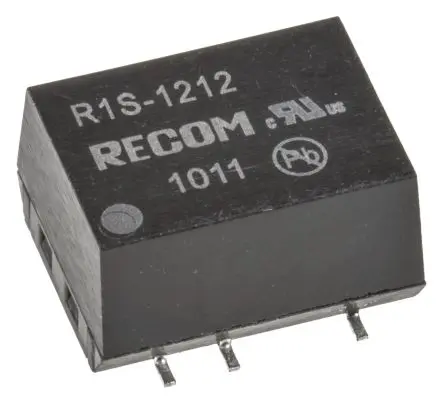 Produktfoto 1 von Recom R1S DC/DC Konverter, 5V OUT 84 mA Oberfläche 12V dc 1 kV dc 1 W -40 °C 100 °C