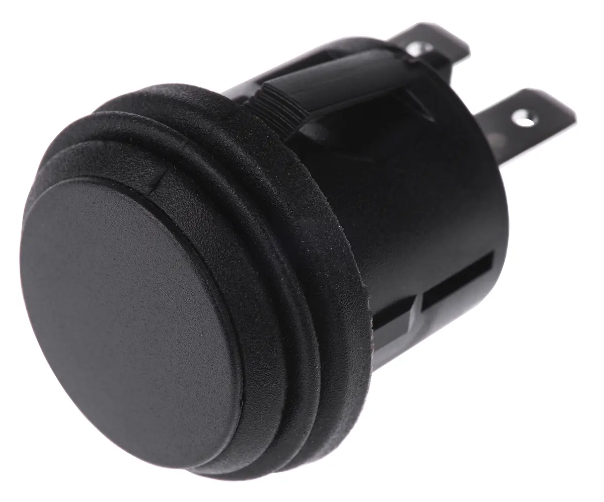 Produktfoto 1 von ZF KF Druckschalter Schwarz Rastend Panel Ø 20.2 mm, 1-poliger Umschalter / 20 A, IP65