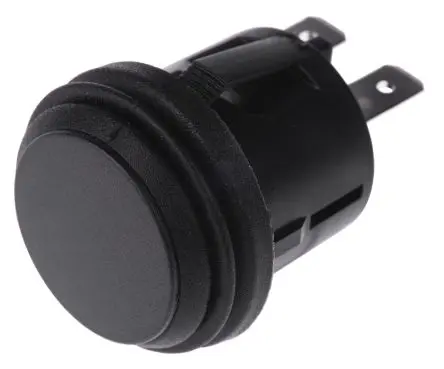 Produktfoto 1 von ZF KF Druckschalter Schwarz Rastend Panel Ø 20.2 mm, 1-poliger Umschalter / 20A, IP65