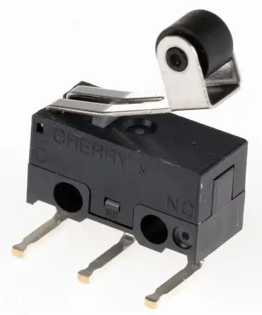 Produktfoto 1 von ZF Mikroschalter Rollenhebel-Betätiger Linkswinklige Leiterplatte, 1-poliger Umschalter, 125 V ac, 3A IP40 0.59N -25 °C