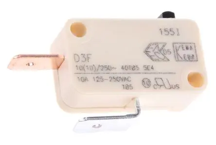 Produktfoto 1 von ZF Mikroschalter Taste-Betätiger Stecker, SPST, 250 V ac, 10A IP40 2.4N -40 °C - 85 °C