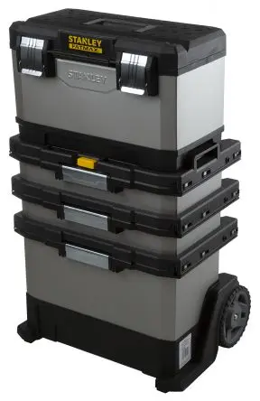 Stanley Kunststoff Rollenschrank, Typ Werkzeugwagen 2 Schubladen mit Rädern, 893 mm x 38.9cm x 389 mm