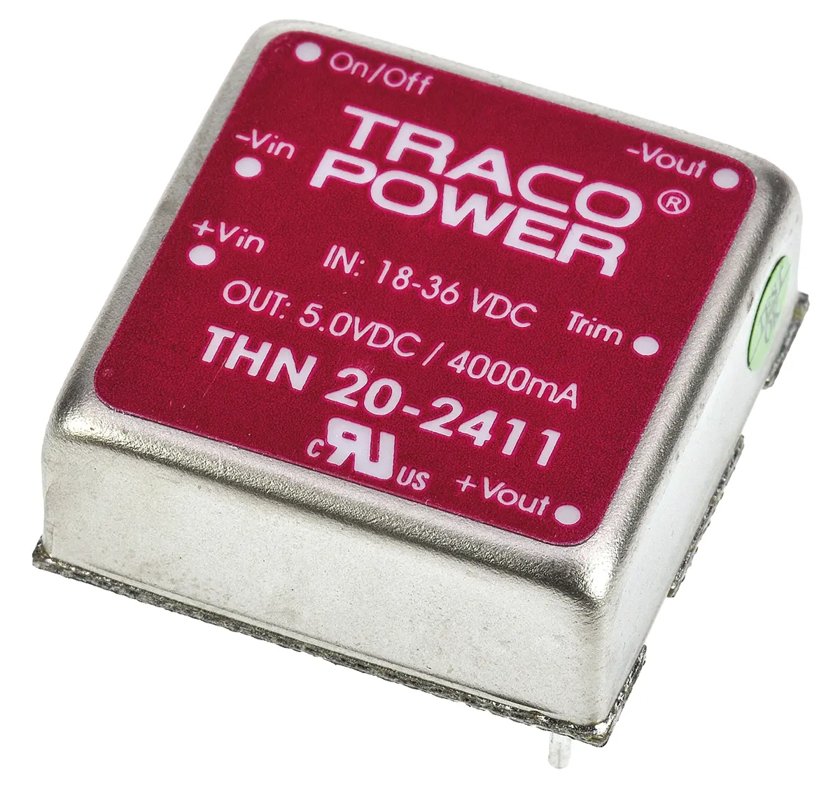 TRACOPOWER THN 20 DC/DC-Wandler 20W 24 V dc IN, 5V dc OUT / 4A Durchsteckmontage 1.5kV dc isoliert