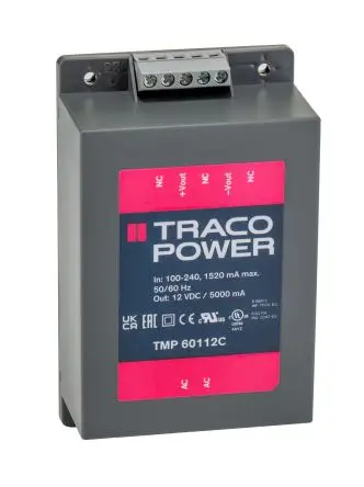 Produktfoto 1 von TRACOPOWER TMP Schaltnetzteil 1 12V dc 60 W, Fahrgestell 264V ac