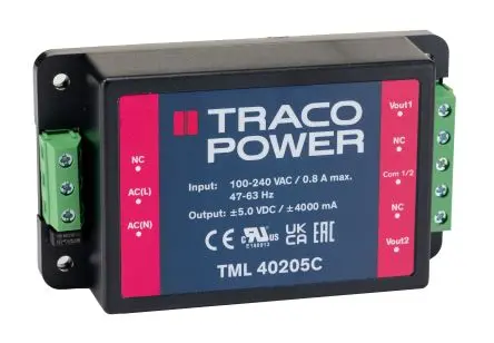 Produktfoto 1 von TRACOPOWER TML Schaltnetzteil 2 5V dc 40 W, Fahrgestell 264V ac