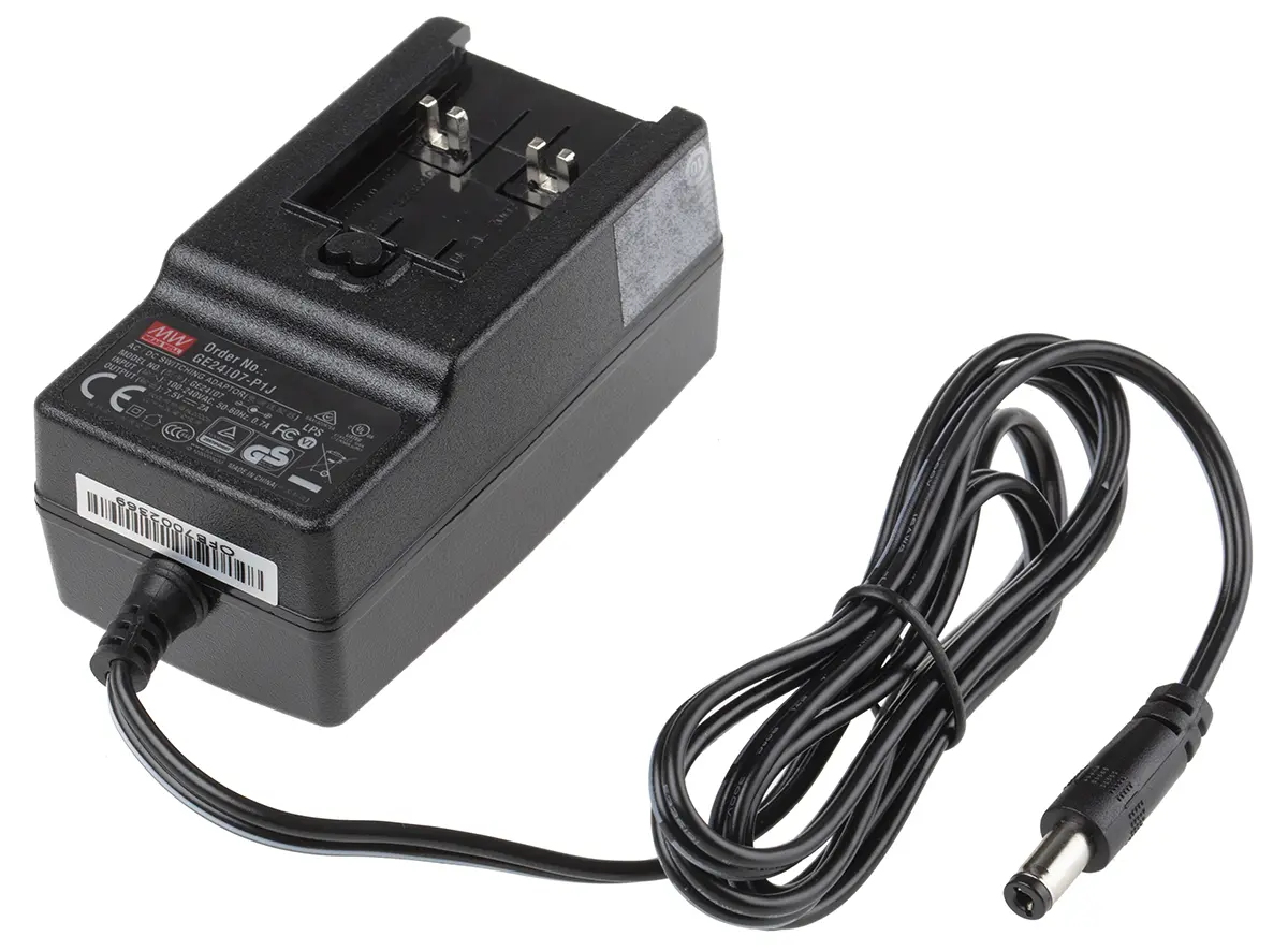 Produktfoto 1 von MEAN WELL Steckernetzteil AC/DC-Adapter 15W, 100V ac, 7.5V dc / 2A, Universal-Stecker