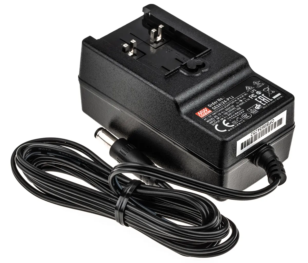 Produktfoto 1 von MEAN WELL Steckernetzteil AC/DC-Adapter 24W, 100V ac, 24V dc / 1A, EU-Netzstecker
