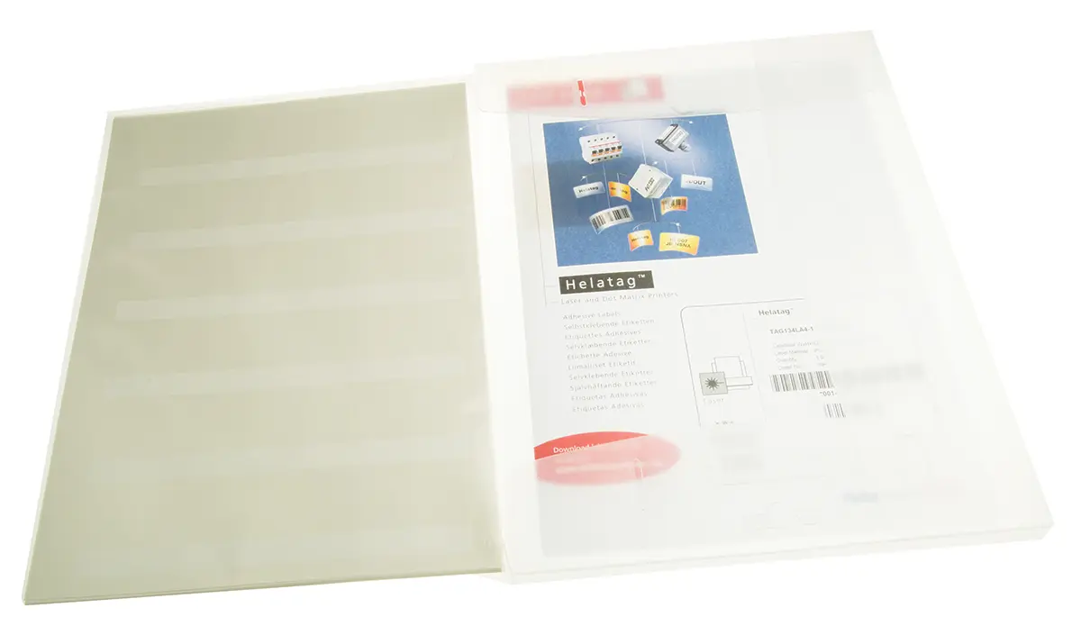 Produktfoto 1 von HellermannTyton Klebend Etikettenblatt für Laser, Weiß 1000 Per Pack Stück B. 25.4 mm
