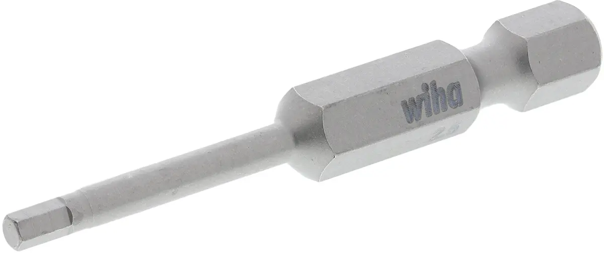 Produktfoto 1 von Wiha 6.35 mm 2.5 mm Sechskant Schraubbit, Sechskant Chrom Vanadium Stahl, 1-teilig, 50 mm