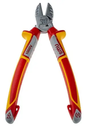 Produktfoto 1 von NWS N1343 VDE 1000V zugelassen ESD-Sicherheit Halbbündig Kabelschneider Höhensicher 160 mm / Backen 6mm, Schneidleistung