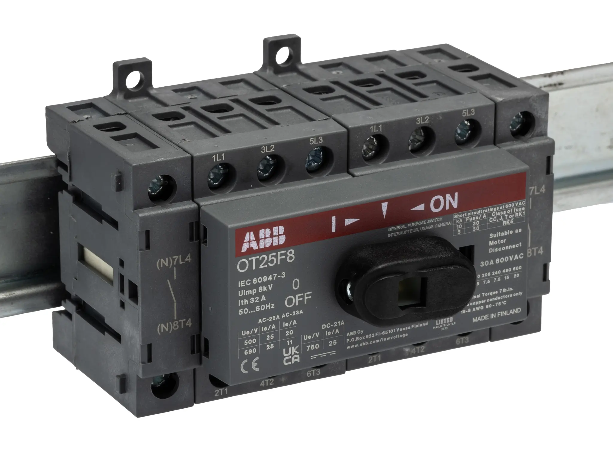 ABB Trennschalter 8P-polig Chassismontage IP 20 9kW 400V ac