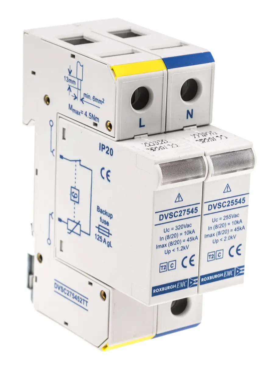 Produktfoto 1 von Roxburgh EMC DVSC Varistor, 275 V, 45 kA max., 90 mm, L. 36 mm