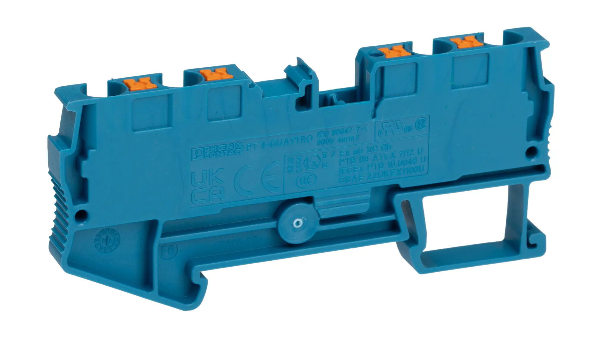 Produktfoto 1 von Phoenix Contact PT 4-QUATTRO BU Reihenklemme Einfach Blau, 0.2 → 6mm², 800 V / 32A, Einstecken