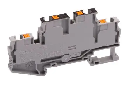 Produktfoto 1 von Phoenix Contact PTTB 4-PV Doppelstock Reihenklemmen 2 Grau, 0.2mm², 6 mm², 500V Einsteck-Anschluss IECEx, ATEX