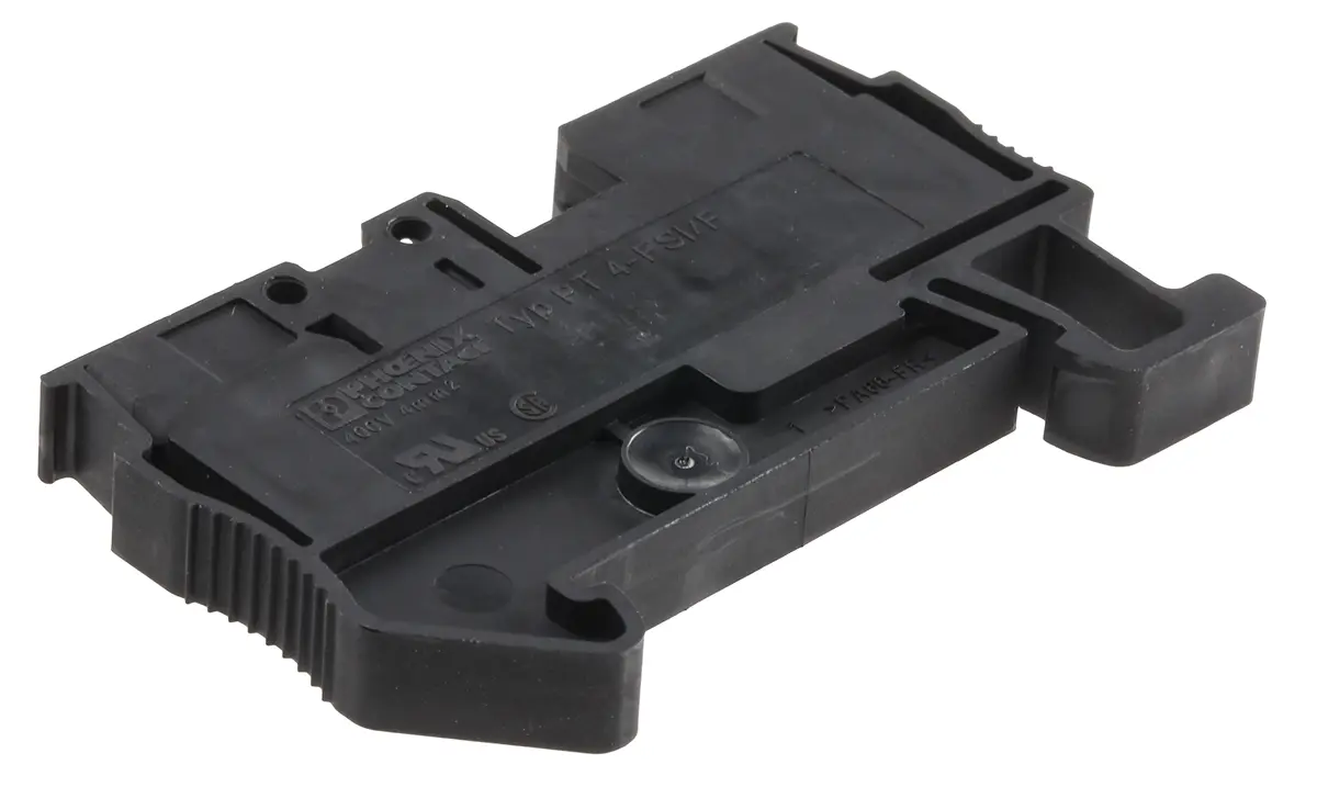 Produktfoto 1 von Phoenix Contact PT 4-FSI/F Reihenklemme mit Sicherungshalter 1 Schwarz, 4 mm², 400 V Einsteck-Anschluss Abgesichert CSA