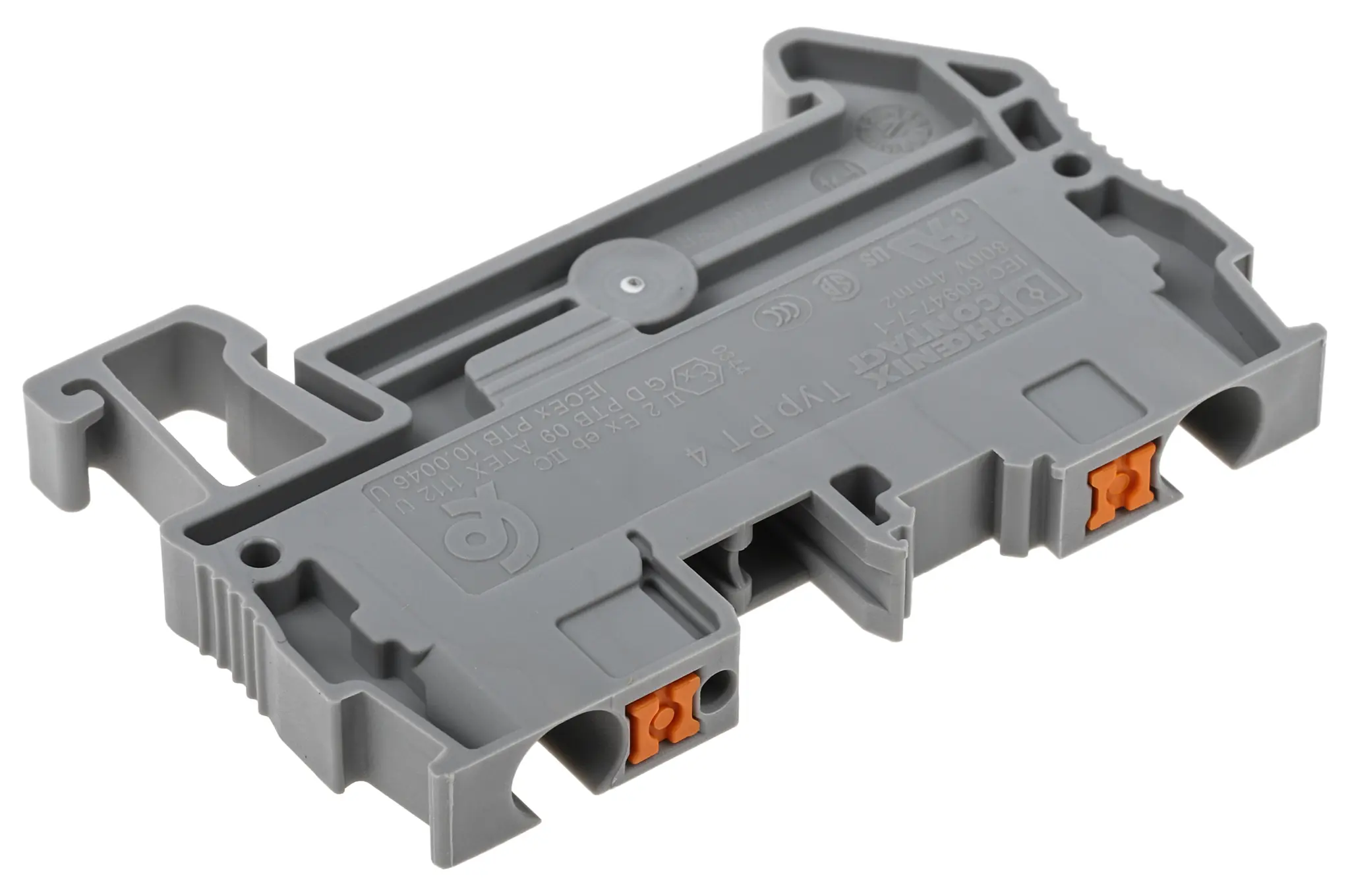 Produktfoto 1 von Phoenix Contact PT 4 Anschlussklemmenblock für Durchkontaktierung 1 Grau, 0.2 to 6 mm², 800 V Einsteck-Anschluss ATEX