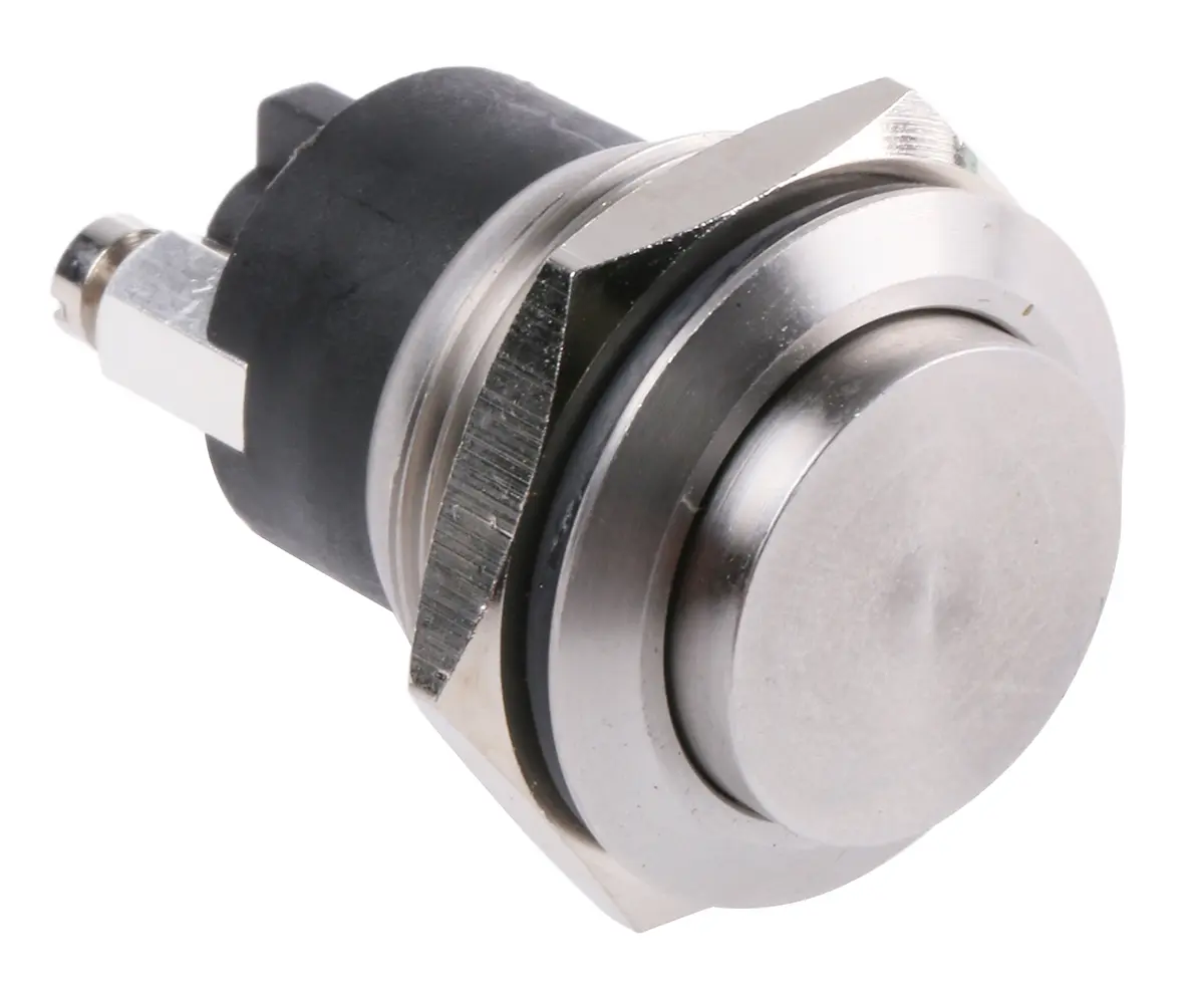 Produktfoto 1 von Bulgin MP0037 Druckschalter Tastend Panel Ø 19.2 mm, SPST / 1 A 50 V dc, IP68