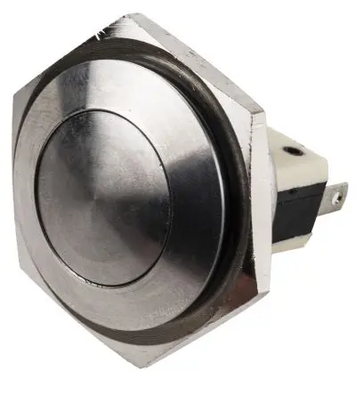 Produktfoto 1 von Bulgin Druckschalter Tastend Panel Ø 25.8 mm, SPST / 5A 28 V dc 250 V ac, IP66