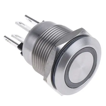 Produktfoto 1 von Bulgin MPI002 Druckschalter Grün, Rot Beleuchtet Tastend Panel Ø 19.2 mm, SPST / 50mA 24 V dc, IP66
