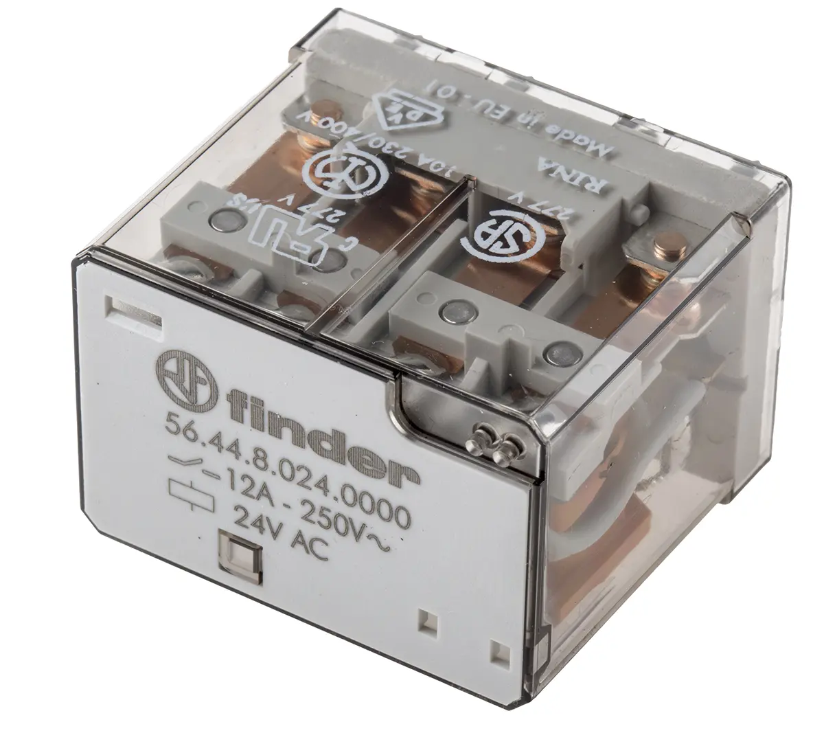 Produktfoto 1 von Finder 24V ac Spule 4-poliger Wechsler Printrelais 12A 81Ω 2W Monostabiles Relais