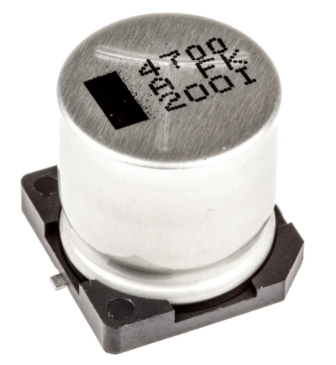 Produktfoto 1 von Panasonic Oberfläche Kondensator 4700 μF Lot 20 % / 10V dc 0125, Ø 16 mm x 16.5 mm x 19 mm, 105 °C
