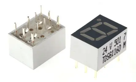 Produktfoto 1 von Vishay LED-Anzeige 7 Segmente 1 Zeichen Kathode, Grün 575nm 6mcd Zeichenbreite 4.7 mm Rechts Zeichenhöhe 7 mm
