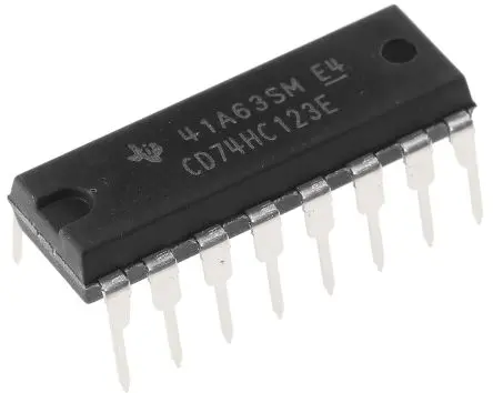 Produktfoto 1 von Texas Instruments Monostabiler Kippstufe HC 2 Anz. Elem./ Chip 5.2 mA L Pegel, -5.2 mA H Pegel, PDIP, 16-Pin, 0.008
