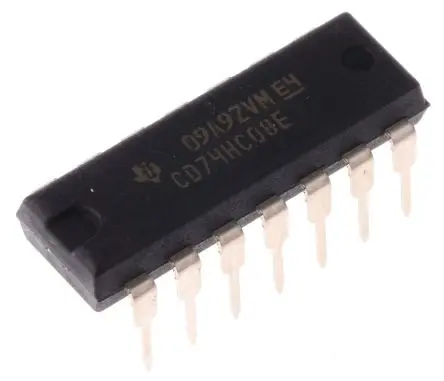 Produktfoto 1 von Texas Instruments Logikgatter, 4-Elem., UND, HC, CMOS, 5.2 mA, 14-Pin, PDIP, 2