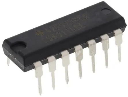 Produktfoto 1 von Texas Instruments Logikgatter, 4-Elem., NAND, 4000, 4.2 mA, 14-Pin, PDIP, 2