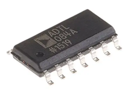 Produktfoto 1 von Analog Devices Operationsverstärker Oberfläche 5 MHz SOIC, biplor typ. 36V, biplor typ. 8 V, 14-Pin