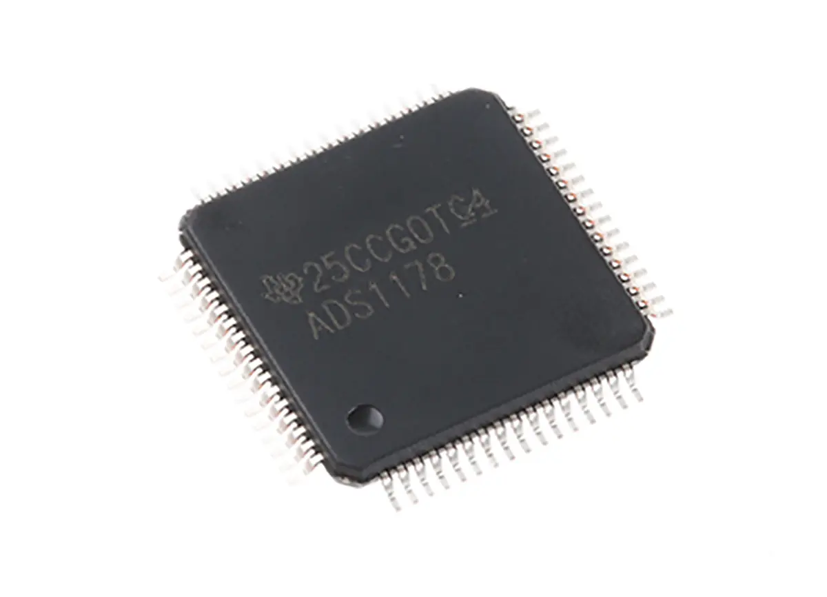 Produktfoto 1 von Texas Instruments 16 bit ADC 8, 52 ksps HTQFP, 64-Pin