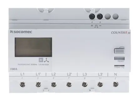 Produktfoto 1 von Socomec Countis E30 Energiemessgerät LCD Energiemessgerät, 7-stellig / 3-phasig 4 Eing. Impulsausgang