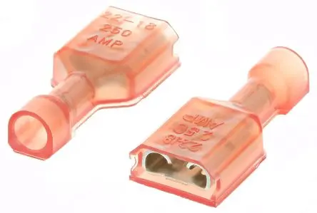 Produktfoto 1 von TE Connectivity Ultra-Fast .250 Flachsteckhülse, Rot, Isoliert, 6.35 x 0.81 mm, Buchse, 22 AWG min, 18 AWG