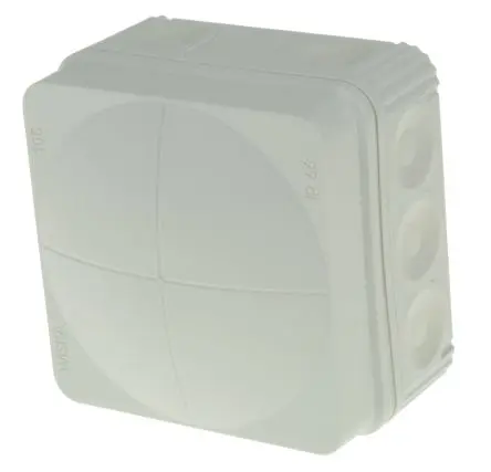Produktfoto 1 von WISKA Polypropylen, Glasfaserverstärkt Abzweigdose Hellgrau IP66, Ø 14 mm Breite 76mm Höhe 51 mm Länge 76 mm