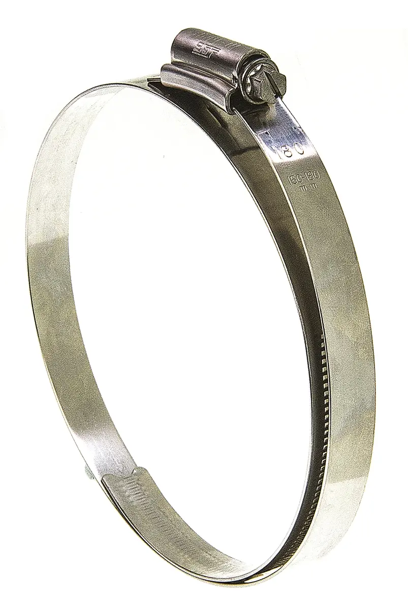 Produktfoto 1 von HI-GRIP Edelstahl Schlauchschelle Schneckengewinde, mit Schlitzsechskantschraube 180 mm