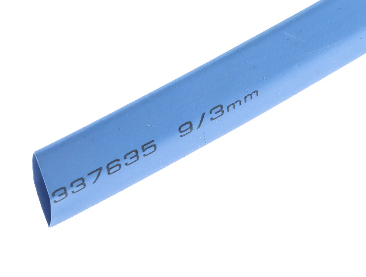 Produktfoto 1 von RS PRO RS PRO Wärmeschrumpfschlauch, Polyolefin Blau, Ø 9 mm Schrumpfrate 3:1, Länge 5m
