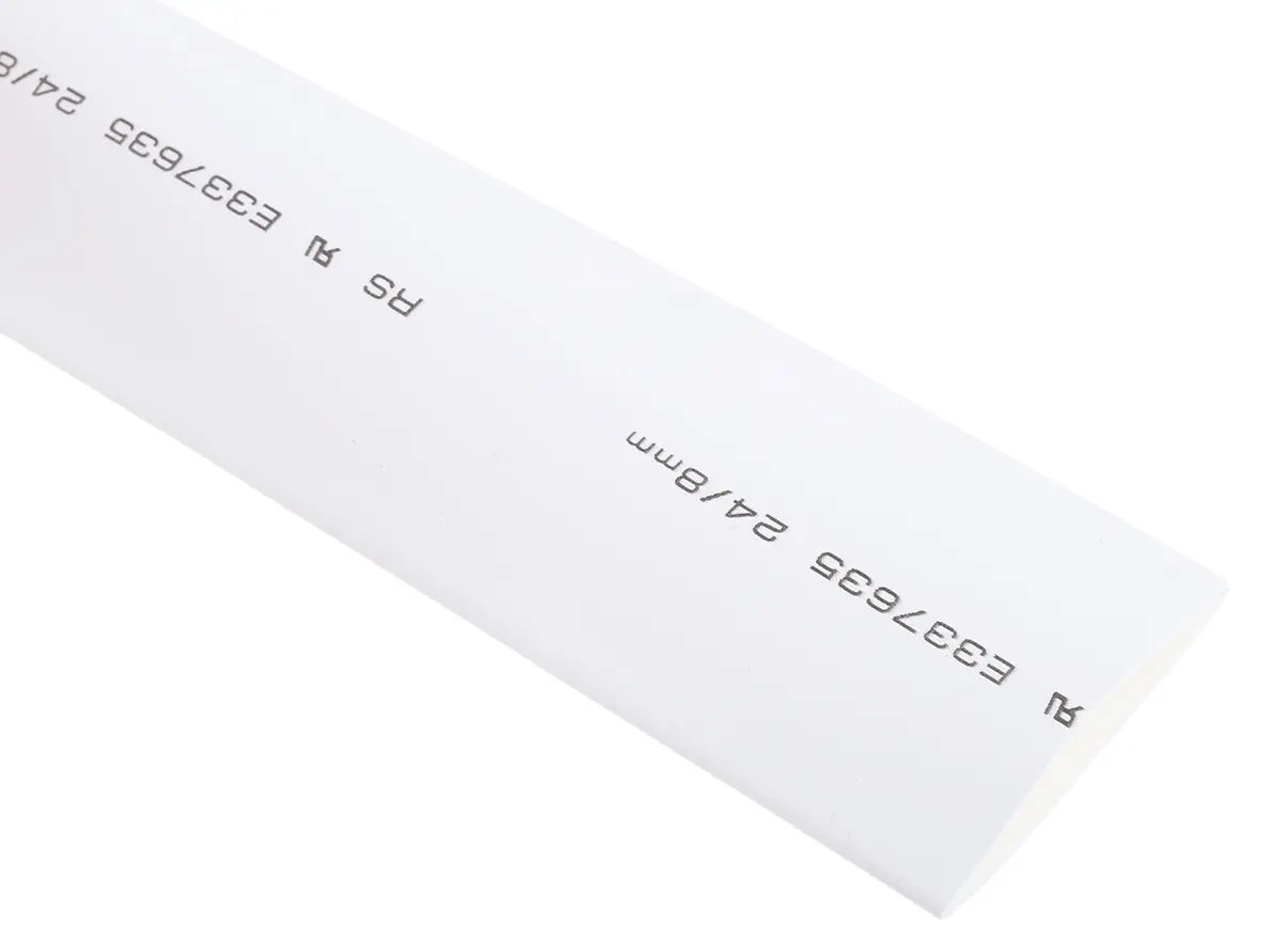 Produktfoto 1 von RS PRO RS PRO Wärmeschrumpfschlauch, Polyolefin Weiß, Ø 24 mm Schrumpfrate 3:1, Länge 3m