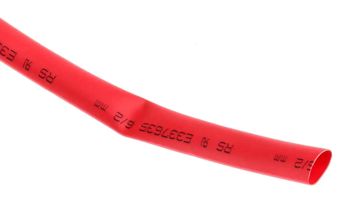 Produktfoto 1 von RS PRO RS PRO Wärmeschrumpfschlauch, Polyolefin Rot, Ø 6 mm Schrumpfrate 3:1, Länge 7m