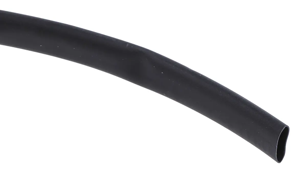 Produktfoto 1 von RS PRO Wärmeschrumpfschlauch, Polyolefin Schwarz, Ø 4.8 mm Schrumpfrate 2:1, Länge 9m