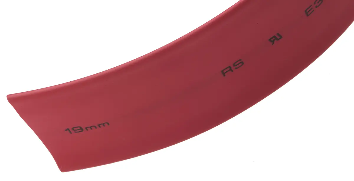Produktfoto 1 von RS PRO Wärmeschrumpfschlauch, Polyolefin Rot, Ø 19 mm Schrumpfrate 2:1, Länge 5m