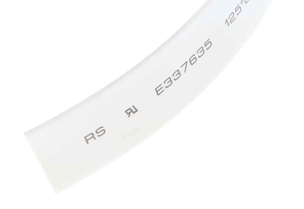 Produktfoto 1 von RS PRO Wärmeschrumpfschlauch, Polyolefin Weiß, Ø 12.7 mm Schrumpfrate 2:1, Länge 6m