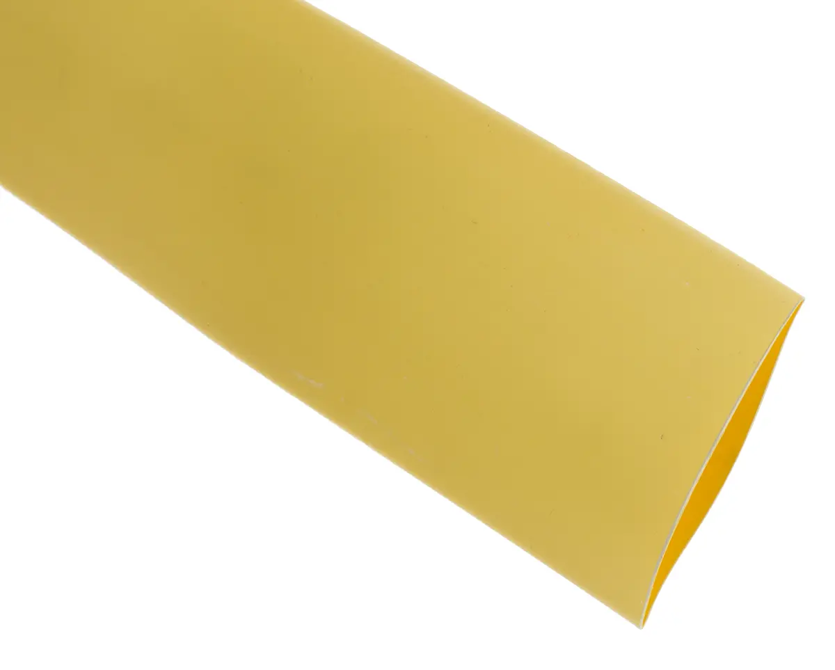 Produktfoto 1 von RS PRO RS PRO Wärmeschrumpfschlauch, Polyolefin Gelb, Ø 25.4 mm Schrumpfrate 2:1, Länge 3m