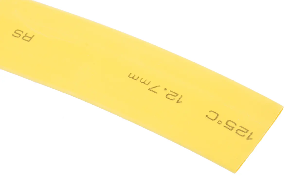 Produktfoto 1 von RS PRO Wärmeschrumpfschlauch, Polyolefin Gelb, Ø 12.7 mm Schrumpfrate 2:1, Länge 6m