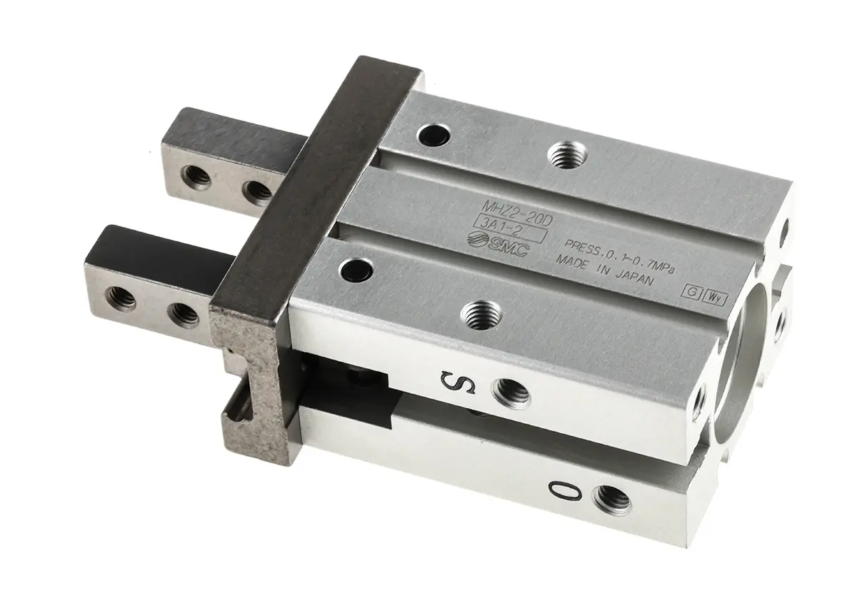 Produktfoto 1 von SMC MHZ2 Pneumatikgreifer, Doppeltwirkend-Ausführung, 2 Greifarme, Parallel, 0.7 Mpa max. M5 x 0.8