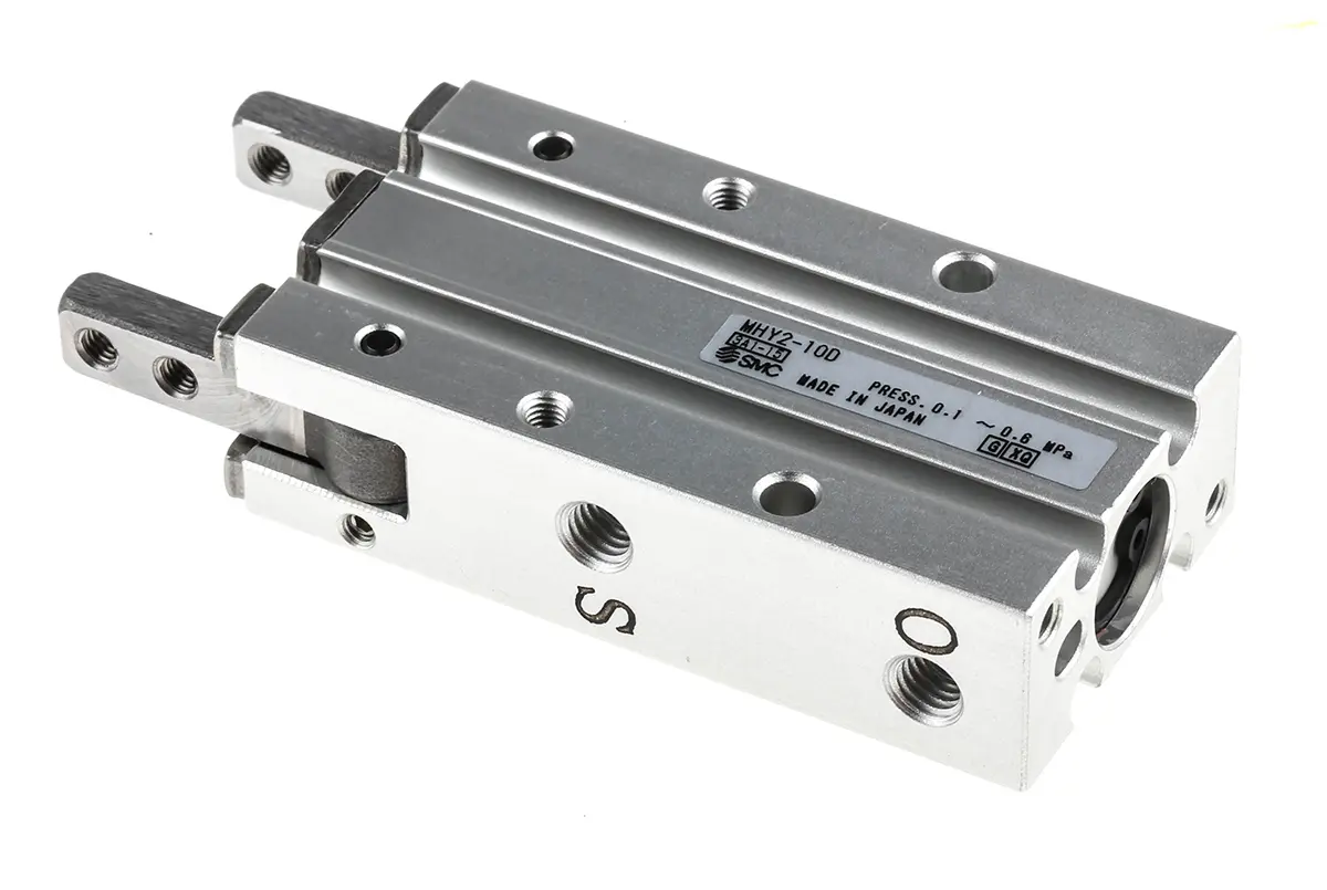 Produktfoto 1 von SMC MHY2 Pneumatikgreifer, Doppeltwirkend-Ausführung, 2 Greifarme, Winkel, 0.6 Mpa max. M5 x 0.8