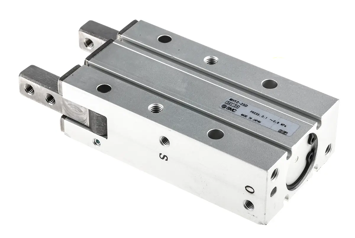 Produktfoto 1 von SMC MHY2 Pneumatikgreifer, Doppeltwirkend-Ausführung, 2 Greifarme, Winkel, 0.6 Mpa max. M5 x 0.8