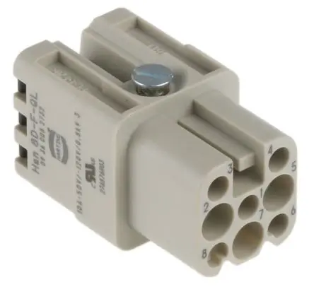 Produktfoto 1 von HARTING Han D Industrie-Steckverbinder Kontakteinsatz Buchse, 8-polig 10A, Kabel, Einsatz Quick Lock