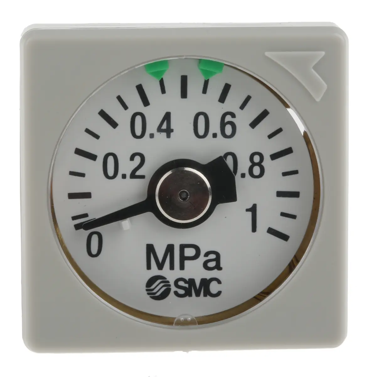 SMC Druckmessgerät Prozessanschluss hinten Analog 0MPa → 1MPa ± 5%, Ø 27mm