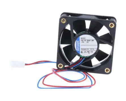 Produktfoto 1 von ebm-papst 500 F Axiallüfter, Hülse, 12V dc / 1 W 83 mA, 5000 U/min, 20 m³/h IP20 50 mm 50mm 15 mm